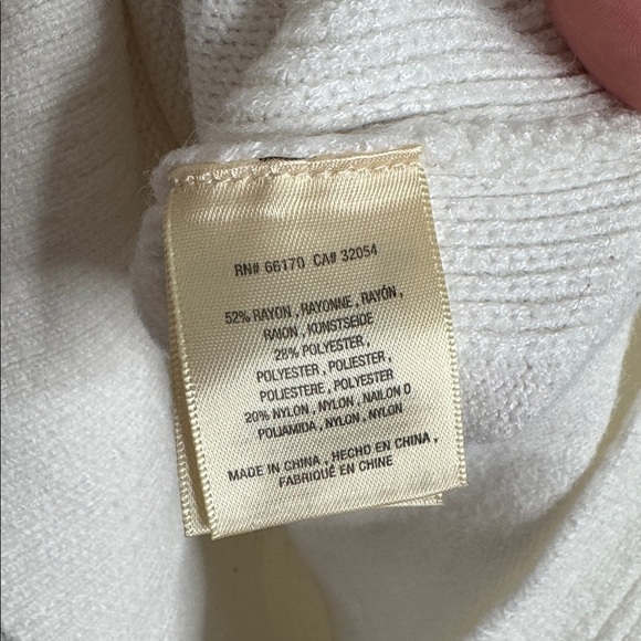 Anthropologie Moth Saskia Mock Neck Winter White Knit Sweater XS Minimalist - Picture 6 of 8